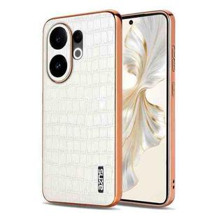 For vivo S30 AZNS Electroplated Frame Crocodile Texture Full Coverage Phone Case(White)