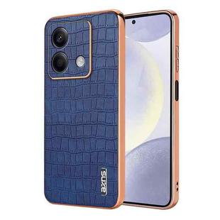 For Redmi Note 13 5G AZNS Electroplated Frame Crocodile Texture Full Coverage Phone Case(Blue)