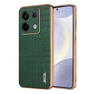 For Redmi Note 13 Pro 5G AZNS Electroplated Frame Crocodile Texture Full Coverage Phone Case(Green)