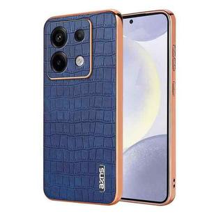 For Redmi Note 13 Pro 5G AZNS Electroplated Frame Crocodile Texture Full Coverage Phone Case(Blue)