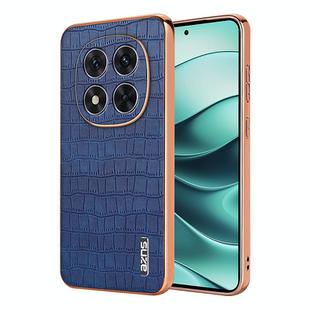 For Redmi Note 14 Pro+ 5G AZNS Electroplated Frame Crocodile Texture Full Coverage Phone Case(Blue)