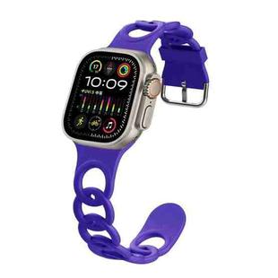 For Apple Watch Ultra 2 49mm Donut Hollow Silicone Watch Band(Dark Purple)