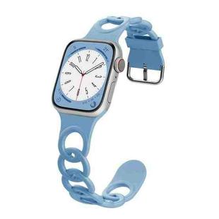 For Apple Watch Series 9 41mm Donut Hollow Silicone Watch Band(Fog Blue)