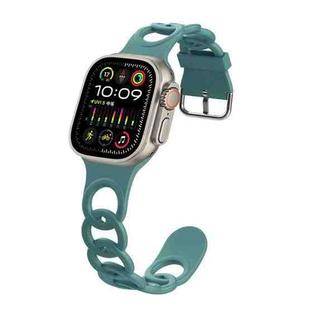 For Apple Watch Ultra 49mm Donut Hollow Silicone Watch Band(Pine Green)