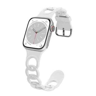 For Apple Watch Series 8 41mm Donut Hollow Silicone Watch Band(White)