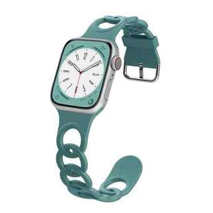 For Apple Watch Series 8 41mm Donut Hollow Silicone Watch Band(Pine Green)