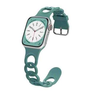 For Apple Watch Series 7 41mm Donut Hollow Silicone Watch Band(Pine Green)