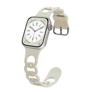 For Apple Watch Series 7 45mm Donut Hollow Silicone Watch Band(Antique White)