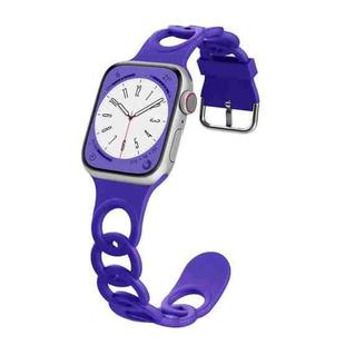 For Apple Watch Series 3 38mm Donut Hollow Silicone Watch Band(Dark Purple)