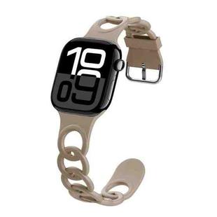 For Apple Watch Series 10 46mm Donut Hollow Silicone Watch Band(Walnut)