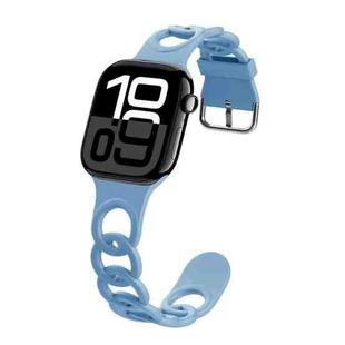 For Apple Watch Series 10 42mm Donut Hollow Silicone Watch Band(Fog Blue)