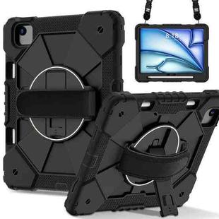 For iPad Air 11 2024 Contrast Color Robot Silicone Hybrid PC Tablet Case(Black)