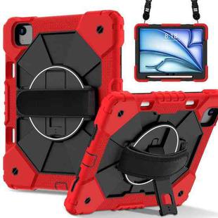 For iPad Air 11 2024 Contrast Color Robot Silicone Hybrid PC Tablet Case(Red Black)