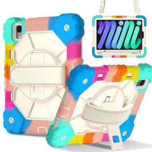 For iPad mini 2024 / mini 6 Contrast Color Robot Silicone Hybrid PC Tablet Case(Colorful Blue)