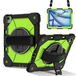 For iPad Air 13 2025 / 2024 Contrast Color Robot Silicone Hybrid PC Tablet Case(Black Yellow Green)