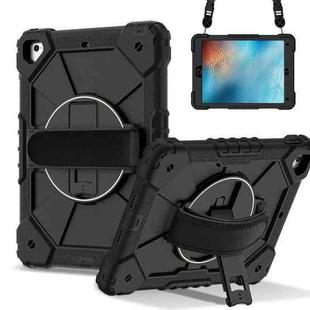 For iPad Pro 9.7 / 9.7 2018 / 2017 Contrast Color Robot Silicone Hybrid PC Tablet Case(Black)