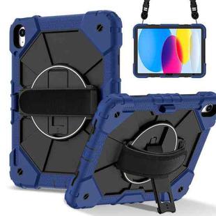 For iPad 2025 / 2022 Contrast Color Robot Silicone Hybrid PC Tablet Case(Navy Black)