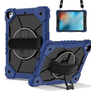 For iPad 10.2 2021 / 2020 / 2019 Contrast Color Robot Silicone Hybrid PC Tablet Case(Navy Black)