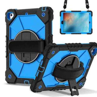 For iPad 10.2 2021 / 2020 / 2019 Contrast Color Robot Silicone Hybrid PC Tablet Case(Black Blue)