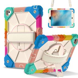 For iPad 10.2 2021 / 2020 / 2019 Contrast Color Robot Silicone Hybrid PC Tablet Case(Colorful Blue)