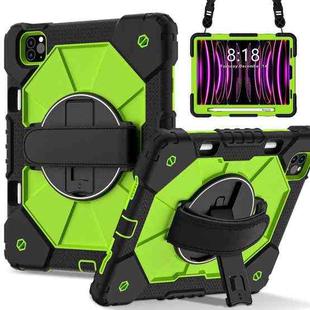 For iPad Air 5 / 4 / Pro 11 Contrast Color Robot Silicone Hybrid PC Tablet Case(Black Yellow Green)