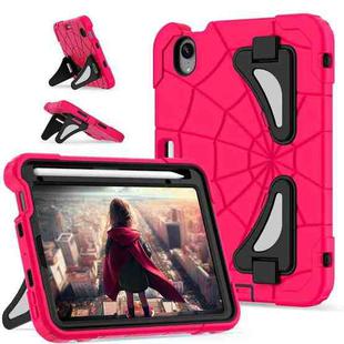 For iPad mini 2024 / mini 6 Silicone + PC Shockproof Protective Tablet Case(Rose Red Black)