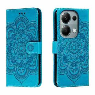For Xiaomi Redmi Note 13 Pro 4G Sun Mandala Embossing Pattern Phone Leather Case(Blue)