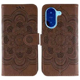 For Redmi A5 4G 173.3mm Sun Mandala Embossing Pattern Phone Leather Case(Brown)