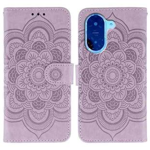 For Redmi A5 4G 171.7mm / Poco C71 4G Sun Mandala Embossing Pattern Phone Leather Case(Purple)