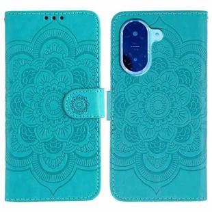 For Redmi A5 4G 171.7mm / Poco C71 4G Sun Mandala Embossing Pattern Phone Leather Case(Blue)