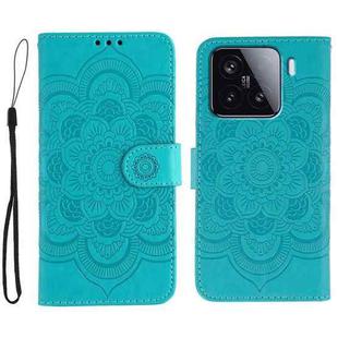 For Xiaomi 15 Sun Mandala Embossing Pattern Phone Leather Case(Blue)