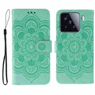 For Xiaomi 15 Sun Mandala Embossing Pattern Phone Leather Case(Green)