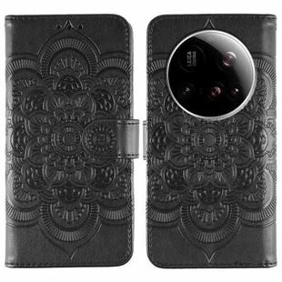 For Xiaomi 15 Ultra Sun Mandala Embossing Pattern Phone Leather Case(Black)