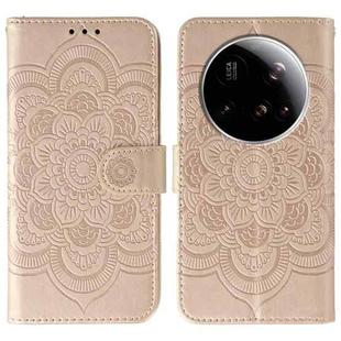 For Xiaomi 15 Ultra Sun Mandala Embossing Pattern Phone Leather Case(Rose Gold)