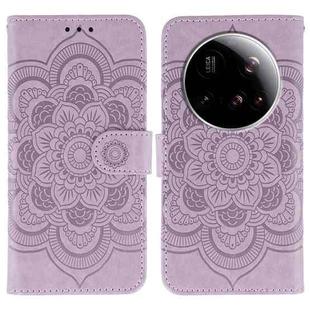 For Xiaomi 15 Ultra Sun Mandala Embossing Pattern Phone Leather Case(Purple)