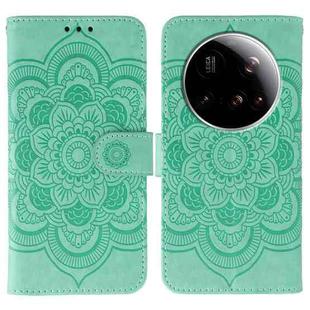 For Xiaomi 15 Ultra Sun Mandala Embossing Pattern Phone Leather Case(Green)
