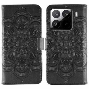 For Xiaomi 15 Pro Sun Mandala Embossing Pattern Phone Leather Case(Black)