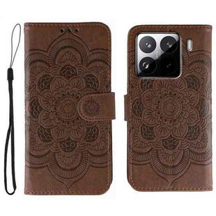 For Xiaomi 15 Pro Sun Mandala Embossing Pattern Phone Leather Case(Brown)