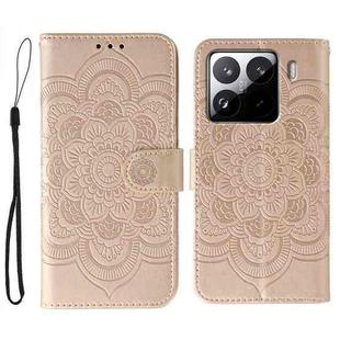 For Xiaomi 15 Pro Sun Mandala Embossing Pattern Phone Leather Case(Rose Gold)
