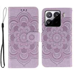 For Xiaomi 15 Pro Sun Mandala Embossing Pattern Phone Leather Case(Purple)
