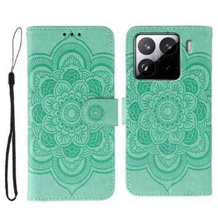 For Xiaomi 15 Pro Sun Mandala Embossing Pattern Phone Leather Case(Green)