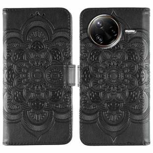 For Xiaomi Poco F7 Ultra / Redmi K80 Pro Sun Mandala Embossing Pattern Phone Leather Case(Black)