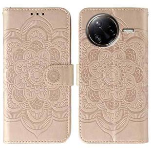 For Xiaomi Poco F7 Ultra / Redmi K80 Pro Sun Mandala Embossing Pattern Phone Leather Case(Rose Gold)