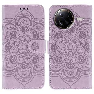 For Xiaomi Poco F7 Ultra / Redmi K80 Pro Sun Mandala Embossing Pattern Phone Leather Case(Purple)