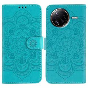 For Xiaomi Poco F7 Ultra / Redmi K80 Pro Sun Mandala Embossing Pattern Phone Leather Case(Blue)