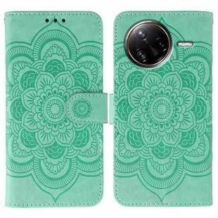For Xiaomi Poco F7 Ultra / Redmi K80 Pro Sun Mandala Embossing Pattern Phone Leather Case(Green)