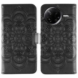 For Xiaomi Poco F7 Pro / Redmi K80 Sun Mandala Embossing Pattern Phone Leather Case(Black)