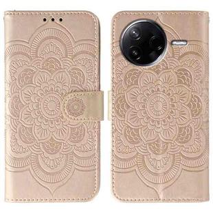 For Xiaomi Poco F7 Pro / Redmi K80 Sun Mandala Embossing Pattern Phone Leather Case(Rose Gold)