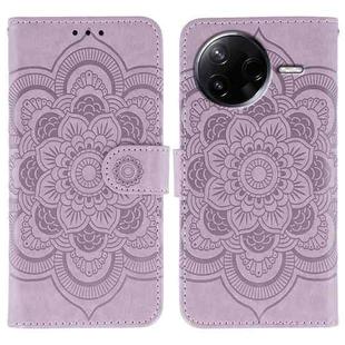 For Xiaomi Poco F7 Pro / Redmi K80 Sun Mandala Embossing Pattern Phone Leather Case(Purple)