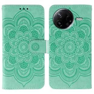 For Xiaomi Poco F7 Pro / Redmi K80 Sun Mandala Embossing Pattern Phone Leather Case(Green)